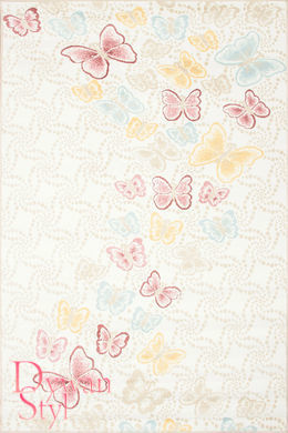 Dywan New Kansas Pastelowa łąka - motyle, motylki (16669)