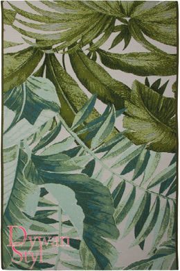 Dywan Capri Foam Bujne Liście Blado-Zielony Podgumowany  (26394)